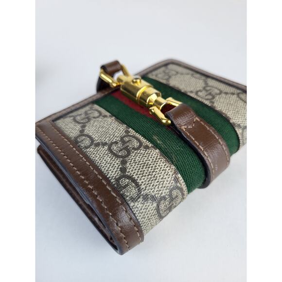 Gucci Supreme Monogram Textured Calfskin Web Jackie 1961 Wallet - Picture 4 of 8